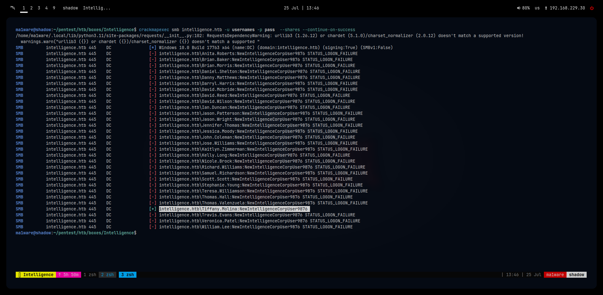 Password Spraying with CrackMapExec