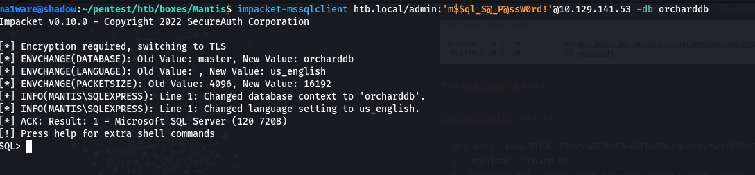 Impacket-mssqlclient